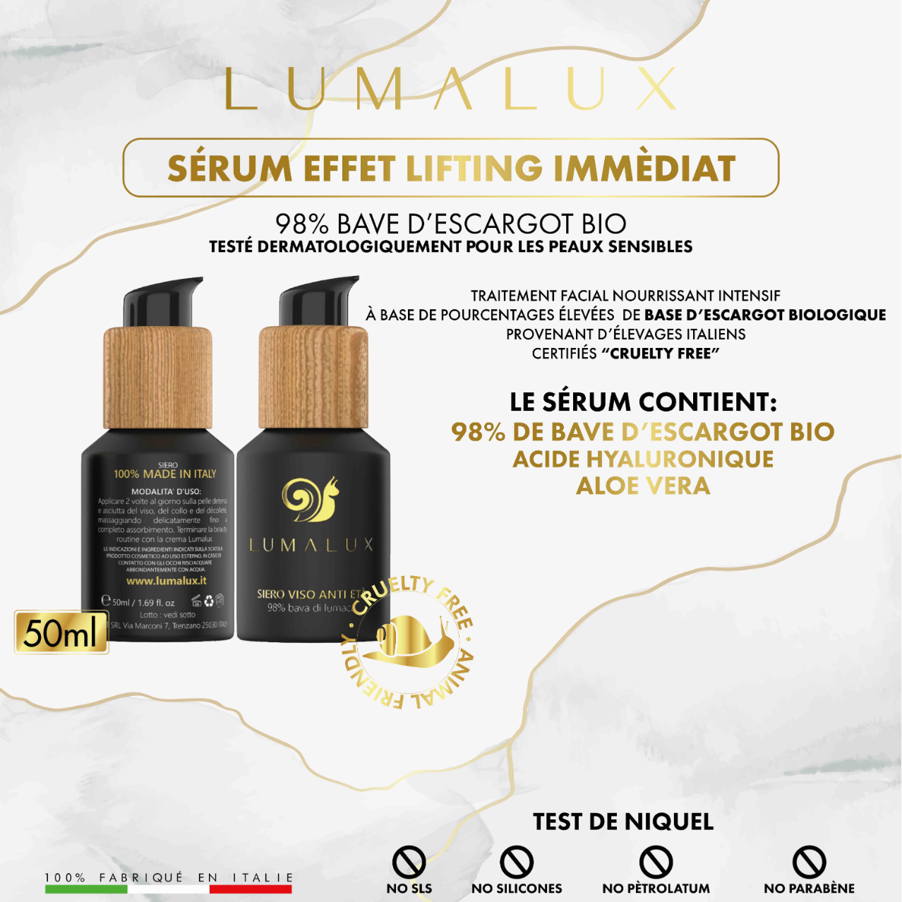 Sérum + Crème à la bave d’escargot 100% bio